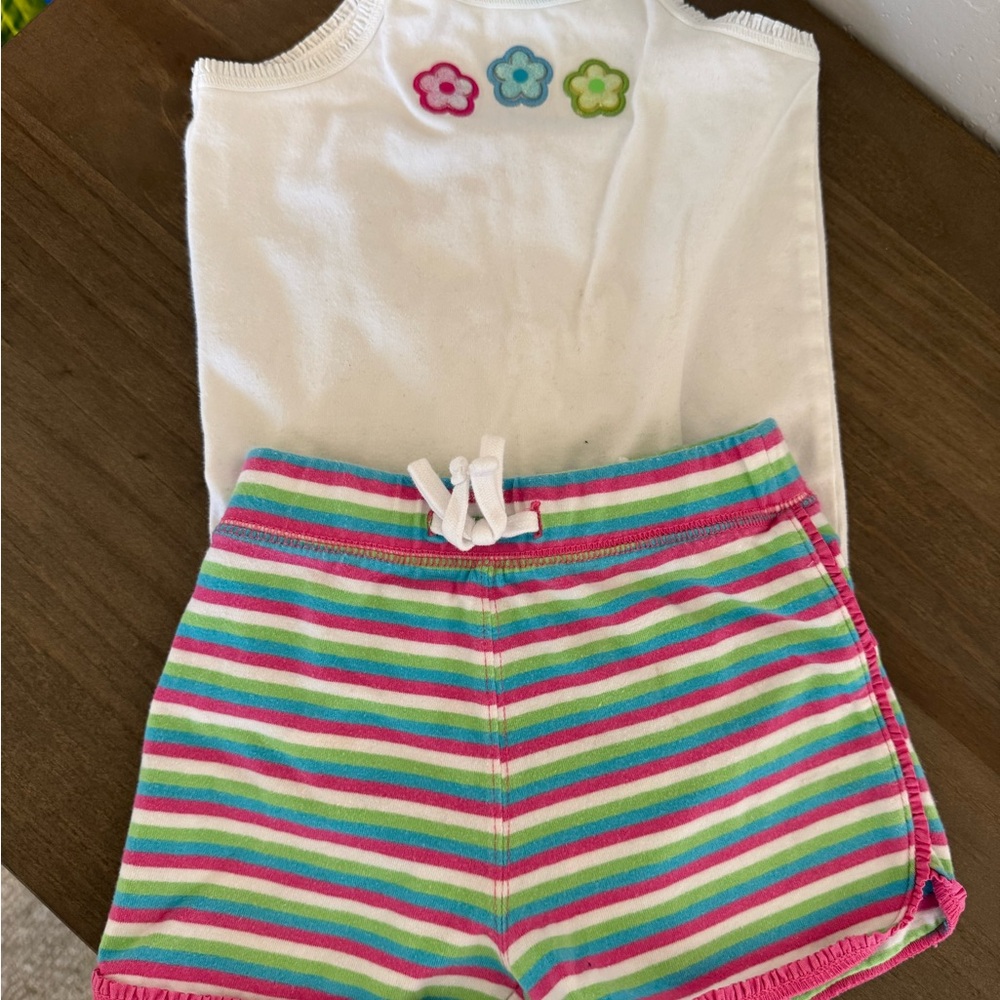Vintage Bodysuit Top Striped Shorts Set Baby Toddler Kids 12M